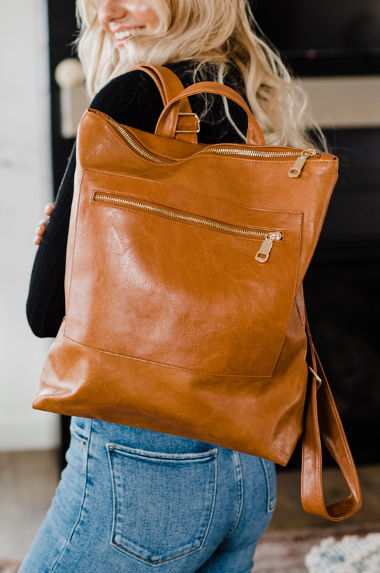 Reese Trendy Backpack - Camel