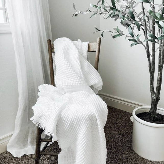 Waffle Soft Blanket - White